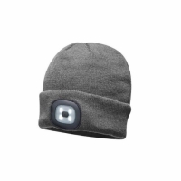 Caciula unisex cu LED reincarcabil, gri, marime universala, Vivo BB-HL164